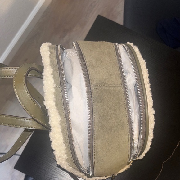 Michael Kors Olive Shearling-Trim Backpack - Picture 5 of 6